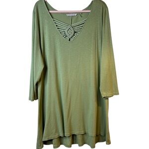 Soft Surroundings Sage Green Macram Tunic
